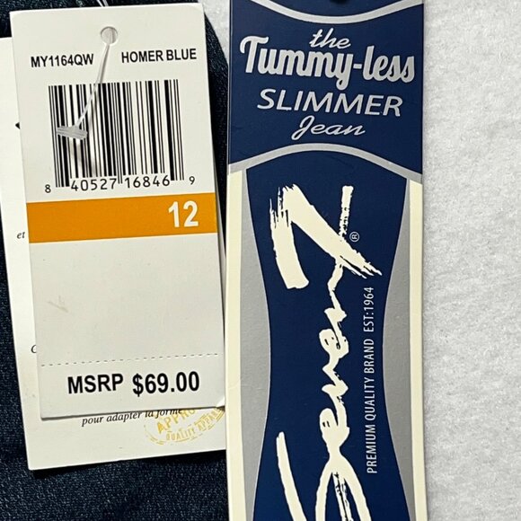 Seven7 Women's Tummy-Less Slimmer Skinny Stretch Mid Rise Blue Jeans Size 12 NWT - Picture 5 of 12